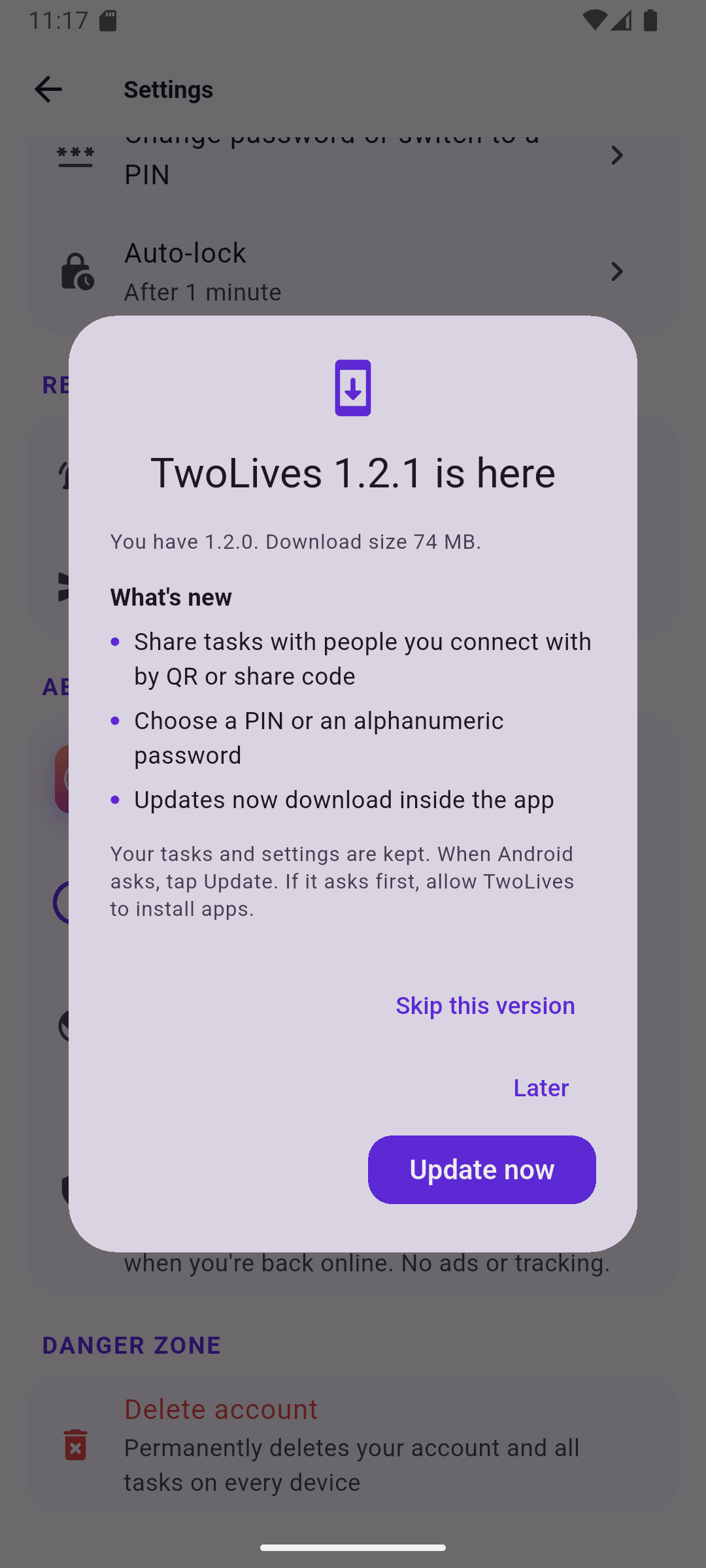 In-app update